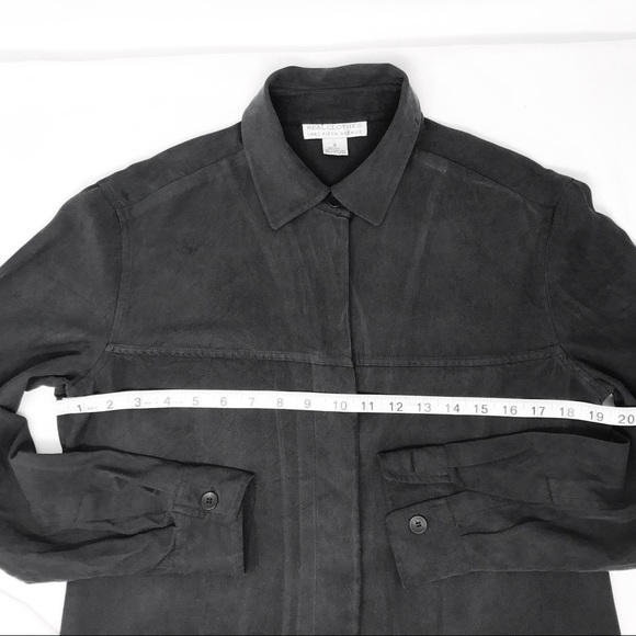 Saks Fifth Avenue REAL CLOTHES 100% Silk Long Sleeve Button Up Blouse Size Small - Picture 8 of 8